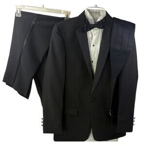 Student Concert Tuxedo 5pc Set 18B Jacket 30-32R Adjustable Pants Shirt Tie